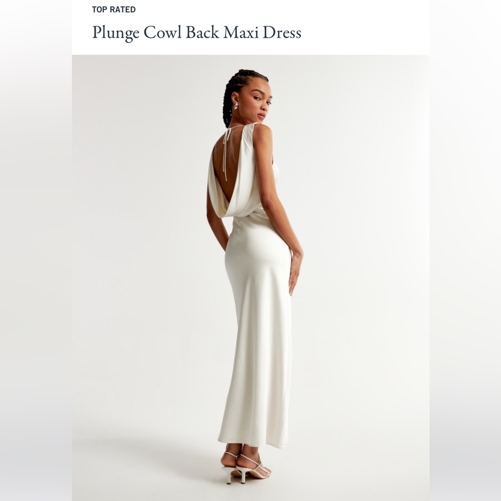 Abercrombie Plunge Cowl Back Maxi Dress - Bridal, Size Large - never worn!